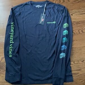 NWT Vineyard Vines Navy Lacrosse Long Sleeve Shirt